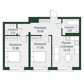 56,3 м², 2-комнатная квартира 6 751 200 ₽ - изображение 25