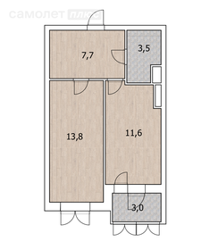 32,7 м², 1-комнатная квартира 3 833 760 ₽ - изображение 28