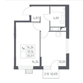 Квартира 35 м², 1-комнатная - изображение 1