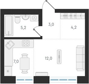 27 м², квартира-студия 5 500 000 ₽ - изображение 9