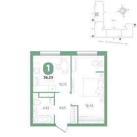 Квартира 36,2 м², 1-комнатная - изображение 1