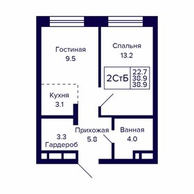 Квартира 38,9 м², 2-комнатная - изображение 1