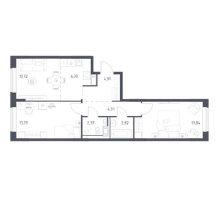 Квартира 60,1 м², 2-комнатная - изображение 1