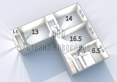Квартира 65,4 м², 3-комнатная - изображение 2