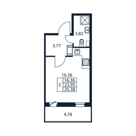 Квартира 23,6 м², студия - изображение 3