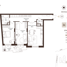 Квартира 90,7 м², 2-комнатные - изображение 2