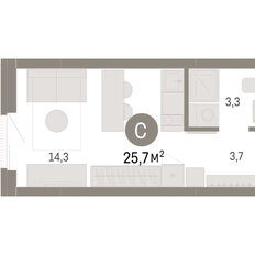 Квартира 25,7 м², студия - изображение 2