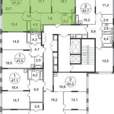 Квартира 91,6 м², 3-комнатная - изображение 2