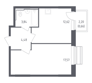 Квартира 39,2 м², 1-комнатная - изображение 1