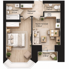 Квартира 42 м², 1-комнатная - изображение 2