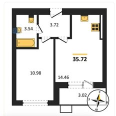 Квартира 32,6 м², 1-комнатная - изображение 1