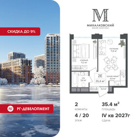 Квартира 35,4 м², 2-комнатная - изображение 1