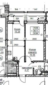 Квартира 43,6 м², 1-комнатная - изображение 2