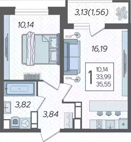 Квартира 35,6 м², 1-комнатная - изображение 1