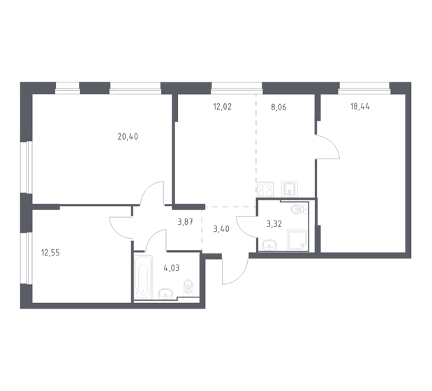 79,4 м², 3-комнатная квартира 18 202 702 ₽ - изображение 33