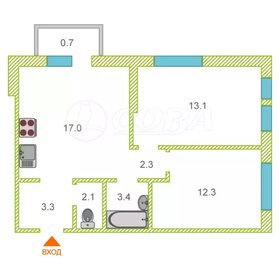Квартира 52,7 м², 2-комнатная - изображение 1