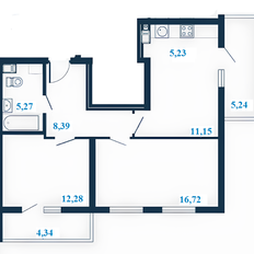 Квартира 62,7 м², 3-комнатная - изображение 1