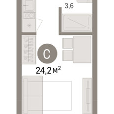 Квартира 24,2 м², студия - изображение 3