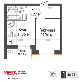 Квартира 34,9 м², 1-комнатная - изображение 1