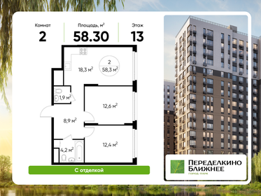 Квартира 58,3 м², 2-комнатная - изображение 1