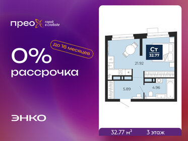 Квартира 32,8 м², студия - изображение 1