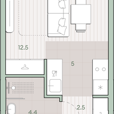 Квартира 24,4 м², студия - изображение 2