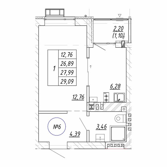 28 м², 1-комнатная квартира 4 898 250 ₽ - изображение 56