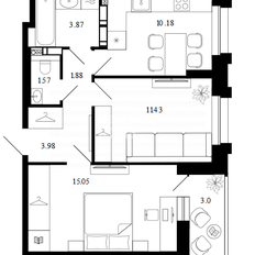 Квартира 50,4 м², 2-комнатная - изображение 2