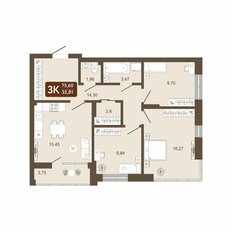 Квартира 75,6 м², 3-комнатная - изображение 2