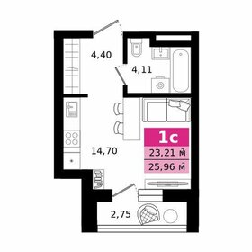 Квартира 26 м², студия - изображение 1