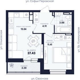 Квартира 37,4 м², 1-комнатная - изображение 2