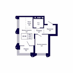 Квартира 46,2 м², 2-комнатная - изображение 1