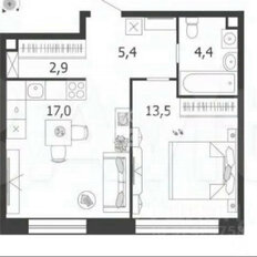 Квартира 43,3 м², 1-комнатная - изображение 2