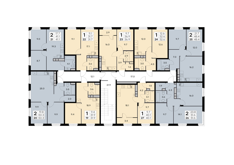 52,3 м², 2-комнатная квартира 6 799 000 ₽ - изображение 9