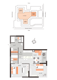 Квартира 66,5 м², 2-комнатная - изображение 1