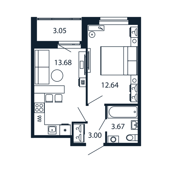 45,8 м², 1-комнатная квартира 8 040 982 ₽ - изображение 15