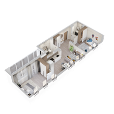 Квартира 69,5 м², 2-комнатная - изображение 2