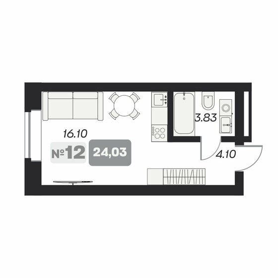 33,5 м², квартира-студия 6 590 000 ₽ - изображение 34