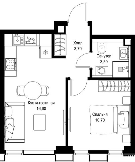 28,8 м², квартира-студия 20 165 760 ₽ - изображение 29