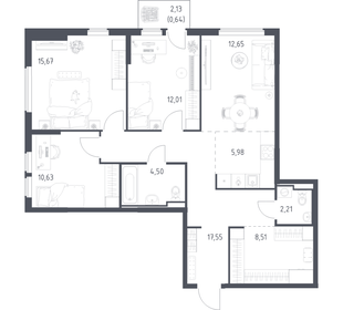 Квартира 90,4 м², 3-комнатная - изображение 1