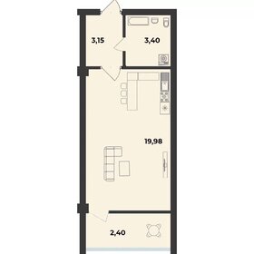 Квартира 29 м², 1-комнатная - изображение 1