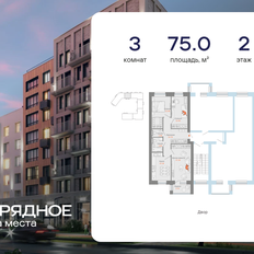 Квартира 75 м², 3-комнатная - изображение 2