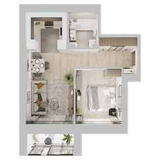 Квартира 42,1 м², 1-комнатная - изображение 4