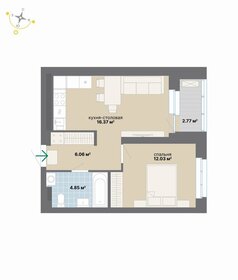 Квартира 42,1 м², 1-комнатная - изображение 1