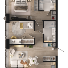 Квартира 61 м², 2-комнатная - изображение 2