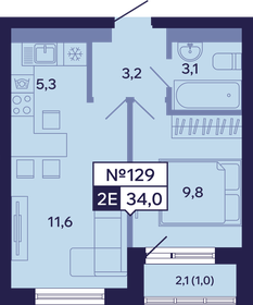 Квартира 34 м², 2-комнатная - изображение 1