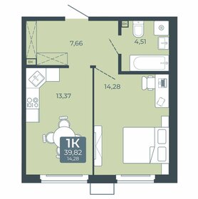 Квартира 39,8 м², 1-комнатная - изображение 1
