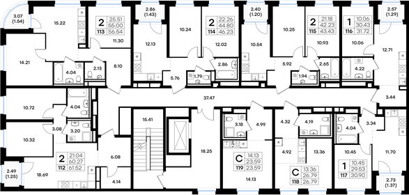 Квартира 43,4 м², 2-комнатная - изображение 2