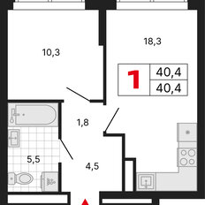 Квартира 40,4 м², 1-комнатная - изображение 2