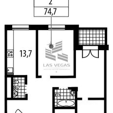 Квартира 74 м², 2-комнатная - изображение 1